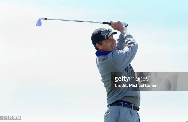Jose Maria Olazabal of Spain hits his tee shot on the ninth hole during the second round of the PGA TOUR Champions Bass Pro Shops Legends of Golf at...