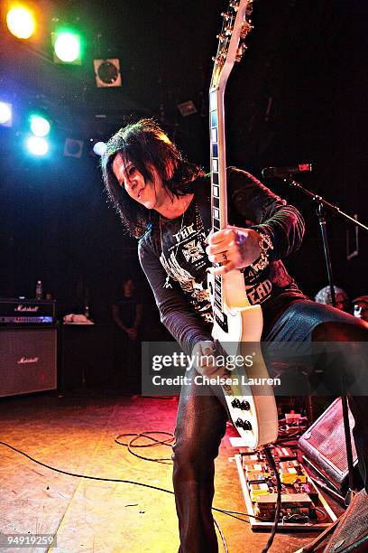 Guitarist Steve Stevens performs with Camp Freddy at The Roxy on December 18, 2009 in Los Angeles, California.