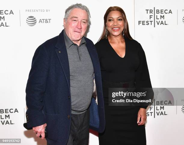 Robert De Niro and Grace Hightower attend the "Rest In Power: The Trayvon Martin Story" premiere during the 2018 Tribeca Film Festival at BMCC...