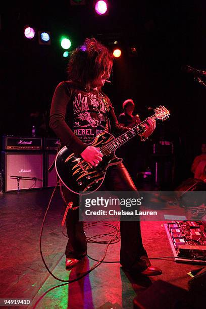 Guitarist Steve Stevens performs with Camp Freddy at The Roxy on December 18, 2009 in Los Angeles, California.