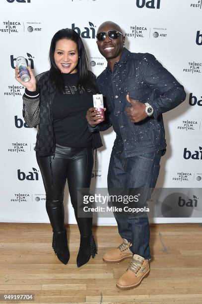 Salt of the hip-hop group Salt-N-Pepa and Musician Chauncey Black of the hip-hop group Blackstreet pose for a picture at the 2018 Tribeca Film...