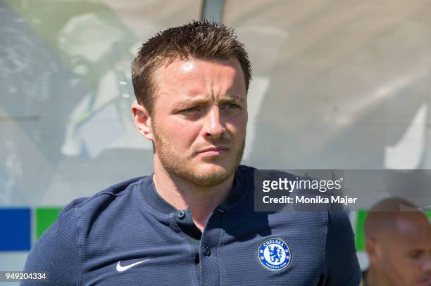 Head Coach Joe Edwards of Chelsea FC during the semi-final football match between Chelsea FC and FC Porto of UEFA Youth League at Colovray Sports...
