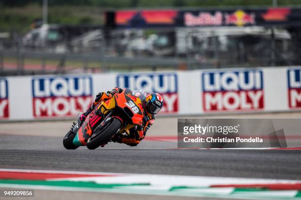 Bradley Smith of Great Britain rounds the bend during the MotoGP Red Bull U.S. Grand Prix of The Americas - Free Practice 1 at Circuit of The...