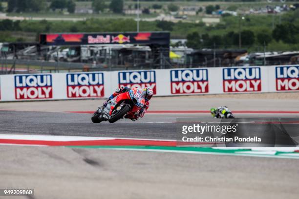 Andrea Dovizioso of Italy rounds the bend during the MotoGP Red Bull U.S. Grand Prix of The Americas - Free Practice 1 at Circuit of The Americas on...