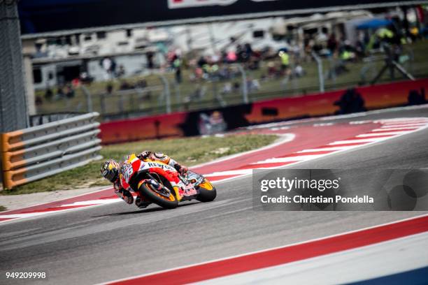 Dani Pedrosa of Spain rounds the bend during the MotoGP Red Bull U.S. Grand Prix of The Americas - Free Practice 2 at Circuit of The Americas on...