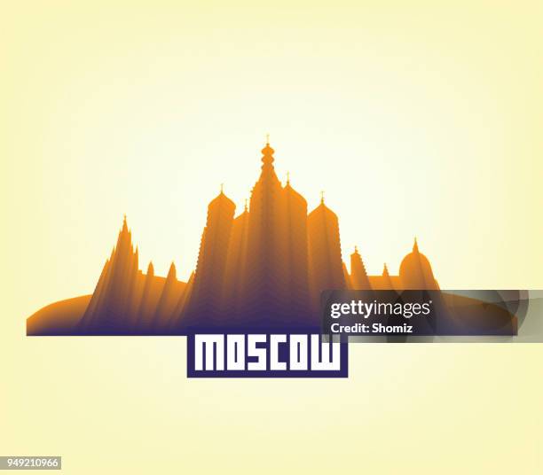 moscow skyline - kremlin building stock illustrations