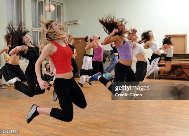 fitness dance - hip hop music stock pictures, royalty-free photos & images