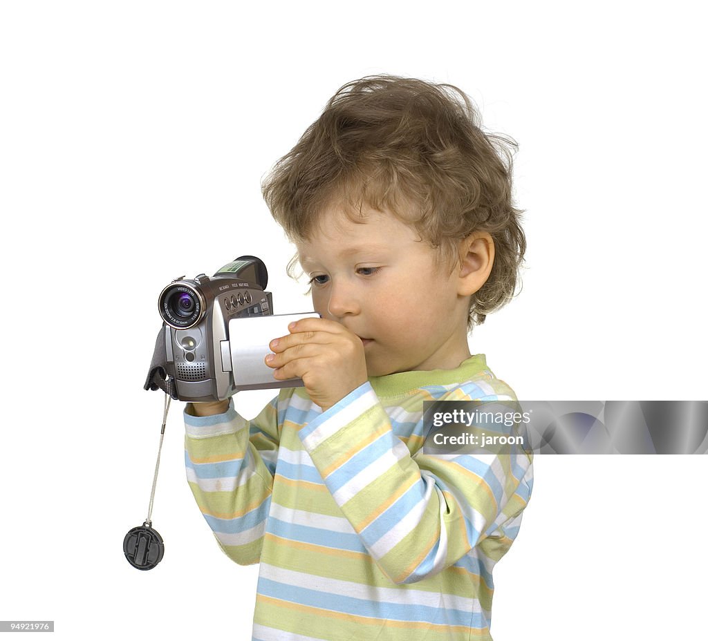 Boy with camcorder
