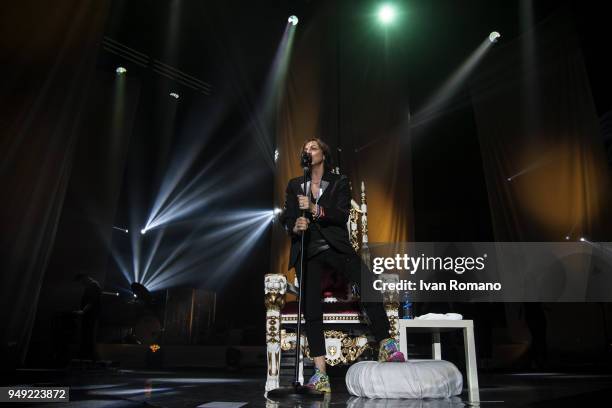 The italian singer Gianna Nannini performs on stage of Palasele for her "Fenomenale" Tour on April 19, 2018 in Eboli, Italy.