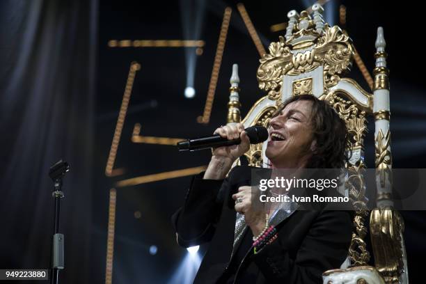 The italian singer Gianna Nannini performs on stage of Palasele for her "Fenomenale" Tour on April 19, 2018 in Eboli, Italy.
