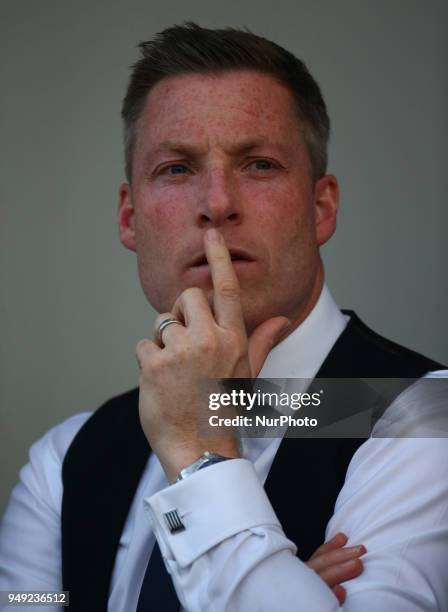 Neil Harris manager of Millwall during Championship match between Millwall against Fulham at The Den stadium, London England on 20 April 2018