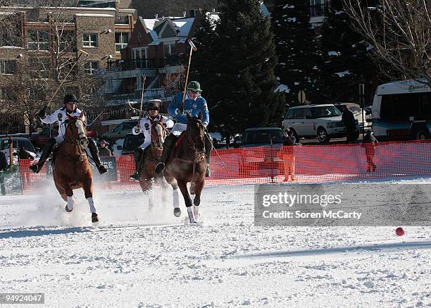 General view of Piaget Polo On The Snow-Day 1 at Wagner Park Polo Field on December 19, 2009 in Aspen, Colorado.