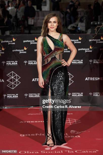 Actress Aura Garrido attends 'Casi 40' premiere during the 21th Malaga Film Festival at the Cervantes Theater on April 20, 2018 in Malaga, Spain.