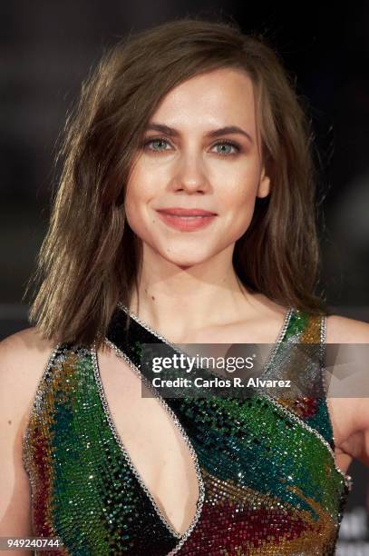 Actress Aura Garrido attends 'Casi 40' premiere during the 21th Malaga Film Festival at the Cervantes Theater on April 20, 2018 in Malaga, Spain.