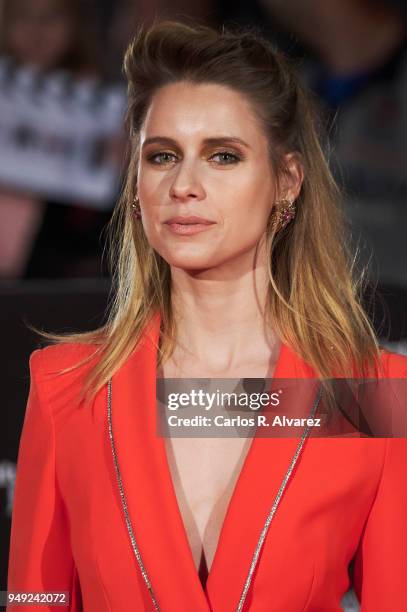 Actress Manuela Velles attends 'Casi 40' premiere during the 21th Malaga Film Festival at the Cervantes Theater on April 20, 2018 in Malaga, Spain.