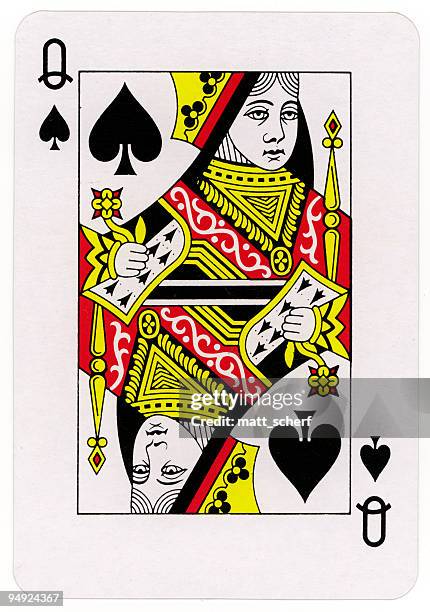 queen of spades - queen card stock pictures, royalty-free photos & images