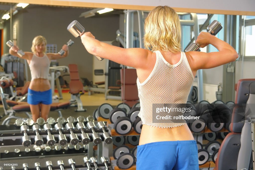 Girl in health club