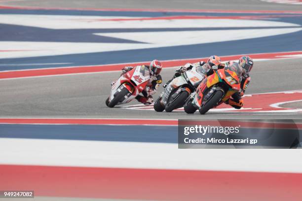 Brad Binder of South Africa and Red Bull KTM Ajo leads the field during the MotoGp Red Bull U.S. Grand Prix of The Americas - Free Practice at...