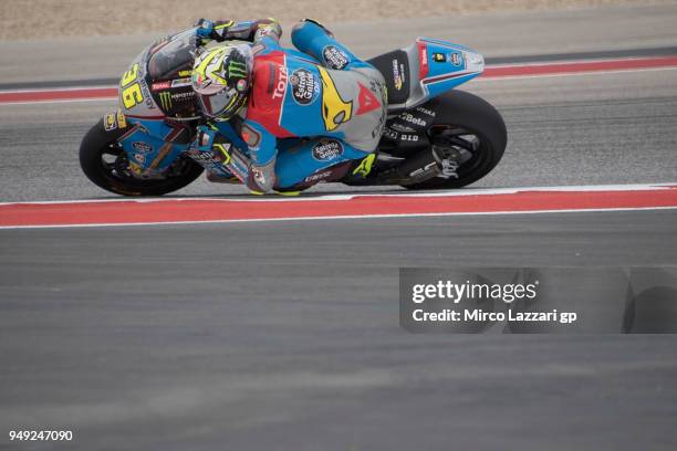Joan Mir of Spain and EG 0,0 Marc VDS rounds the bend during the MotoGp Red Bull U.S. Grand Prix of The Americas - Free Practice at Circuit of The...