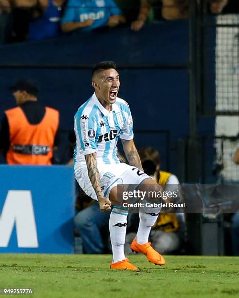 Ricardo Centurión of Racing Club celebrates after scoring the first goal of his team during a match between Racing Club and Vasco da Gama as part of...