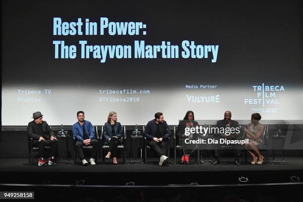 Chachi Senior,Mike Gasparro, Julia Willoughby, Jenner Furst, Sybrina Fulton, Tracy Martin and Joy Reid speak at the "Rest In Power: The Trayvon...