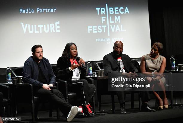 Chachi Senior,Mike Gasparro, Julia Willoughby, Jenner Furst, Sybrina Fulton, Tracy Martin and Joy Reid speak at the "Rest In Power: The Trayvon...