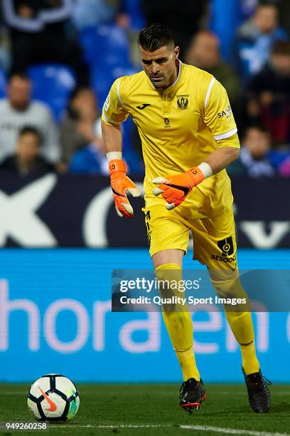 Ivan Cuellar of Leganes in action during the La Liga match between Leganes and Deportivo La Coruna at Estadio Municipal de Butarque on April 20, 2018...