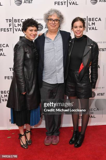 Alia Shawkat, Miguel Arteta and Laia Costa attend the screening of "Duck Butter" during the Tribeca Film Festival at SVA Theatre on April 20, 2018 in...
