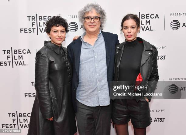 Alia Shawkat, Miguel Arteta and Laia Costa attend the screening of "Duck Butter" during the Tribeca Film Festival at SVA Theatre on April 20, 2018 in...