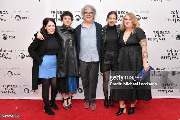Natalie Qasabian, Alia Shawkat, Miguel Arteta, Laia Costa and Mel Eslyn attends the screening of "Duck Butter" during the Tribeca Film Festival at...