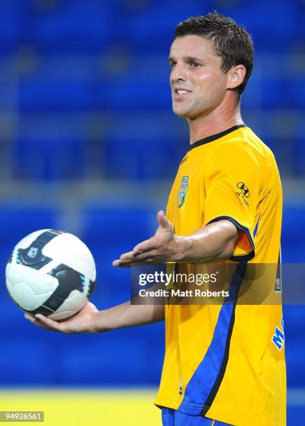 Jason Culina of United gestures during the round 20 A-League match between Gold Coast United and the Perth Glory at Skilled Park on December 20, 2009...