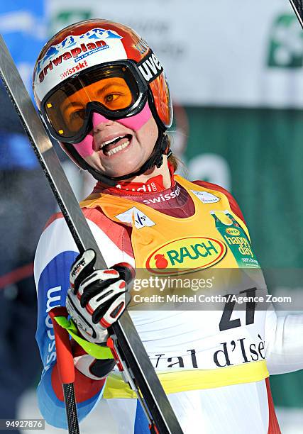 Martina Schild of Switzerland during the Audi FIS Alpine Ski World Cup Women's Super G on December 20, 2009 in Val d'Isere, France.