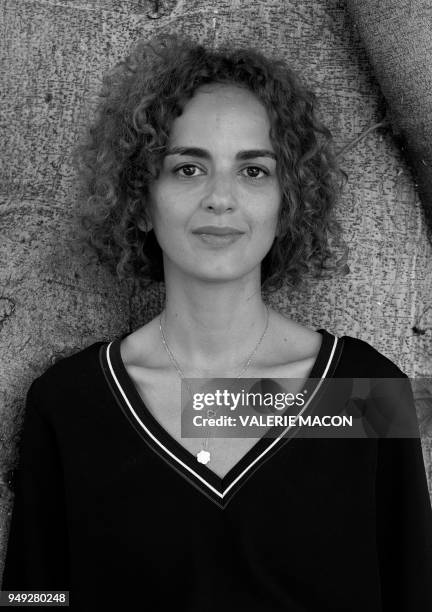 Franco-Moroccan writer Leila Slimani poses for a portrait session at the Residence de France, on April 11 in Beverly Hills, California. - In the...