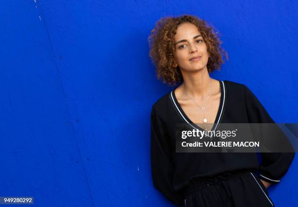 Franco-Moroccan writer Leila Slimani poses for a portrait session at the Residence de France, on April 11 in Beverly Hills, California. - In the...