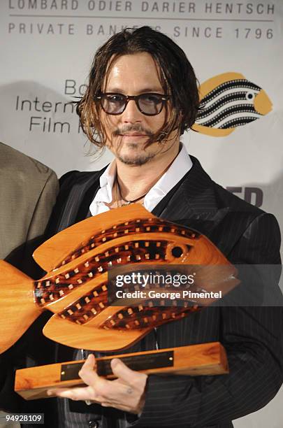 Actor Johnny Depp is honored with the prestigious Career Achievement Award at the 6th Annual Bahamas Film Festival special tribute and presentation...