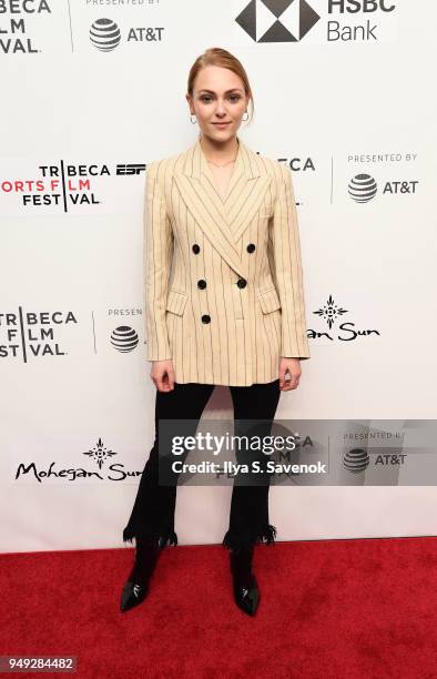 AnnaSophia Robb attends "Bethany Hamilton: Unstoppable" during 2018 Tribeca Film Festival at SVA Theatre on April 20, 2018 in New York City.