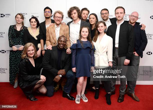 Sian Clarke, Simon Lord, Cyril Nri, Jemima Newman, James Gardner, Nikolas Holttum, Liv Hill and Tomos Eames and cast attend a screening for...