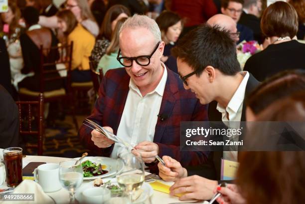 Hans Ulrich Obrist and Ian Cheng attend Appraisers Association of America Honors Hans Ulrich Obrist at 14th Annual Award Luncheon at New York...