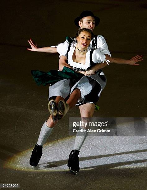Nelli Zhiganshina and Alexander Gaszi perform during the skating exhibibtion at the last day of the German Figure Skating Championships 2010 at the...