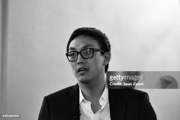 Ian Cheng speaks at Appraisers Association of America Honors Hans Ulrich Obrist at 14th Annual Award Luncheon at New York Athletic Club on April 18,...