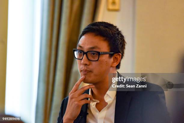 Ian Cheng speaks at Appraisers Association of America Honors Hans Ulrich Obrist at 14th Annual Award Luncheon at New York Athletic Club on April 18,...