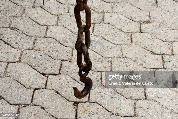 hook in chain, transport accessory - valeria del cueto stock pictures, royalty-free photos & images