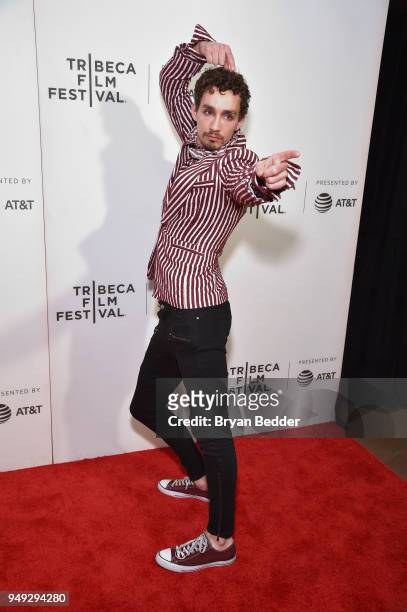 Actor Robert Sheehan attends the National Geographic premiere screening of "Genius: Picasso" on April 20, 2018 at the Tribeca Film Festival in New...
