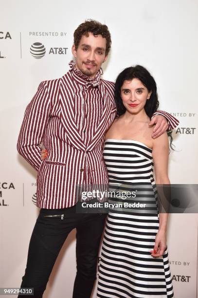 Actors Robert Sheehan and Maria Jose Bavio attend the National Geographic premiere screening of "Genius: Picasso" on April 20, 2018 at the Tribeca...