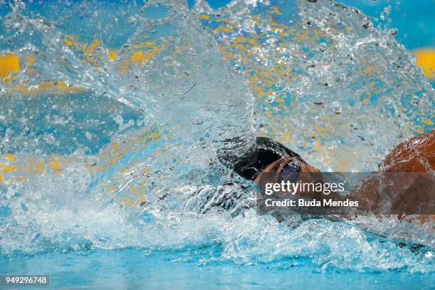 Joao Bevilaqua de Lucca of Brazil competes in the Men's 200m freestyle final during the Maria Lenk Swimming Trophy 2018 - Day 4 at Maria Lenk...