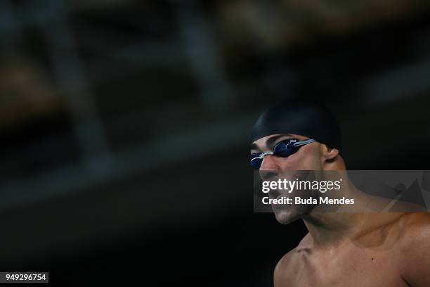 Joao Bevilaqua de Lucca of Brazil competes in the Men's 200m freestyle final during the Maria Lenk Swimming Trophy 2018 - Day 4 at Maria Lenk...