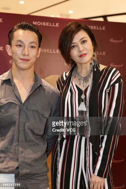 Actress Rosamund Kwan attends opening ceremony of Moiselle concept store on April 20, 2018 in Hong Kong, China.