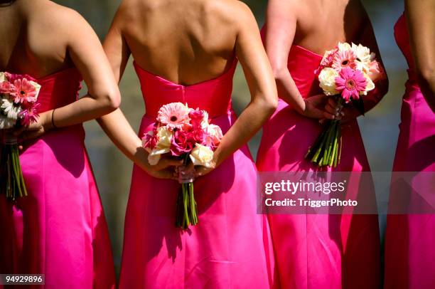 rose demoiselles d'honneur mariage robe quotidienne - bridesmaid dress photos et images de collection