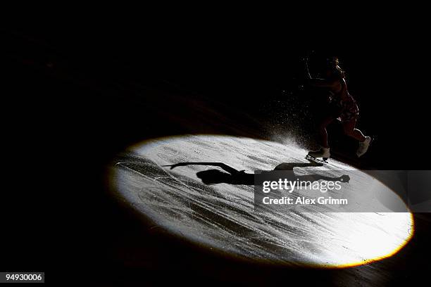 Sarah Hecken performs during the skating exhibibtion at the last day of the German Figure Skating Championships 2010 at the SAP Arena on December 20,...