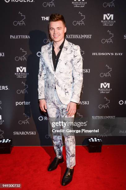 Shawn Hook arrives at the 2018 Canadian Arts And Fashion Awards Red Carpet held at the Fairmont Royal York Hotel on April 20, 2018 in Toronto, Canada.